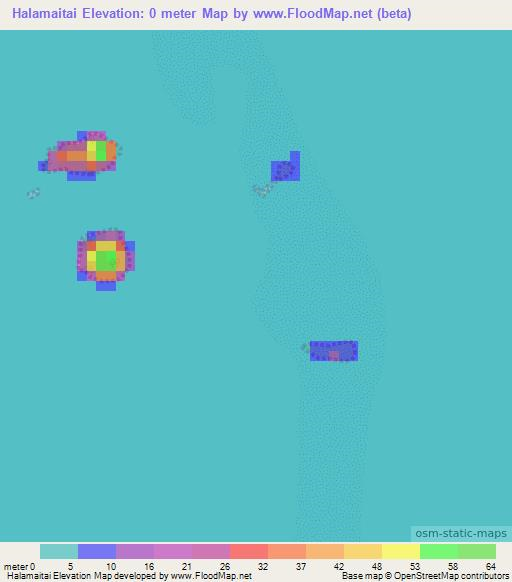 Halamaitai,Wallis and Futuna Elevation Map
