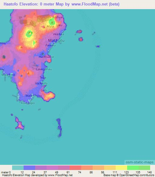Haatofo,Wallis and Futuna Elevation Map