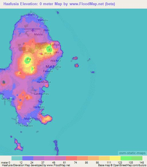 Haafusia,Wallis and Futuna Elevation Map