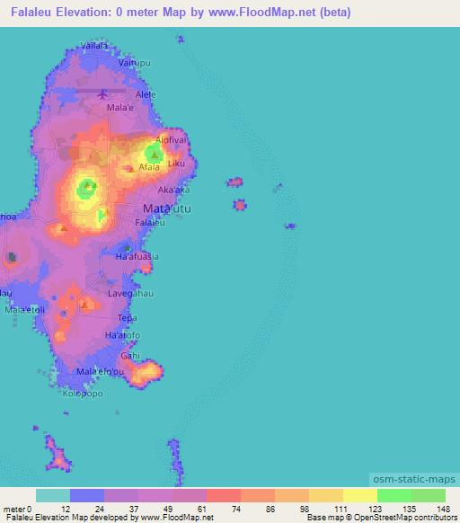 Falaleu,Wallis and Futuna Elevation Map