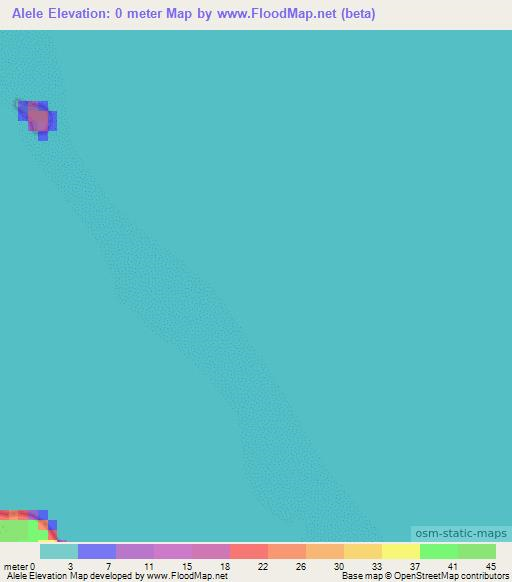 Alele,Wallis and Futuna Elevation Map