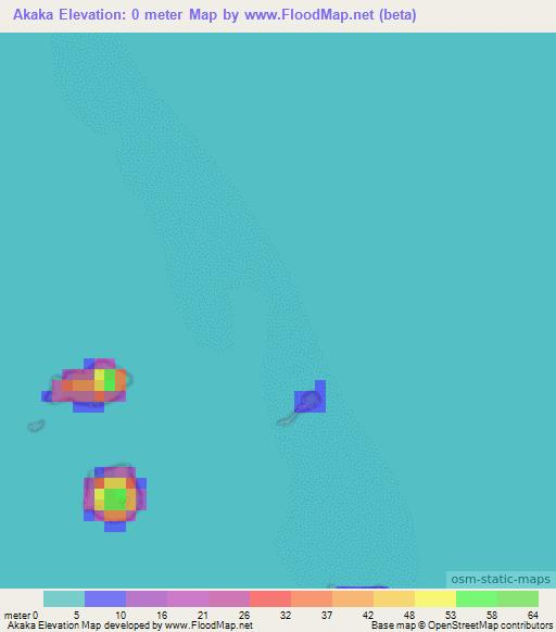 Akaka,Wallis and Futuna Elevation Map