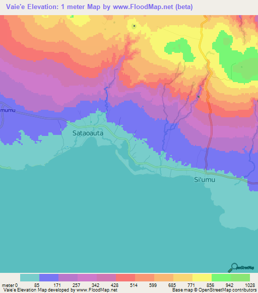 Vaie'e,Samoa Elevation Map