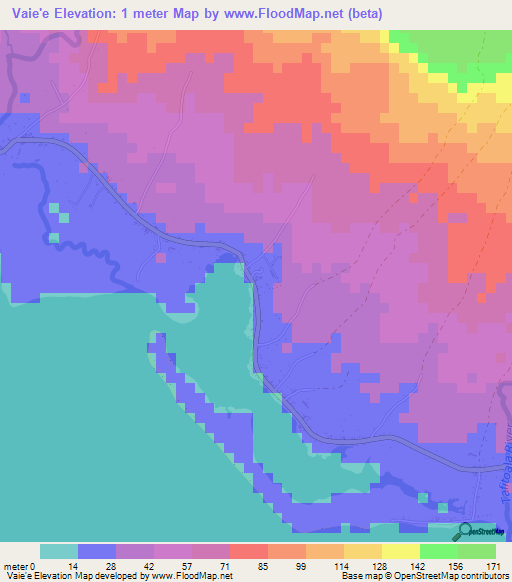 Vaie'e,Samoa Elevation Map