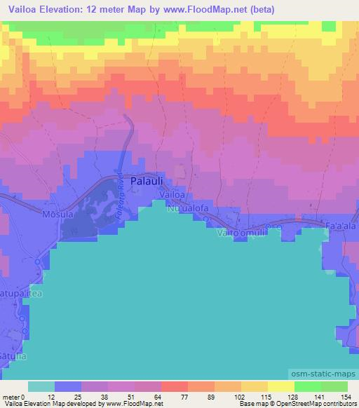 Vailoa,Samoa Elevation Map
