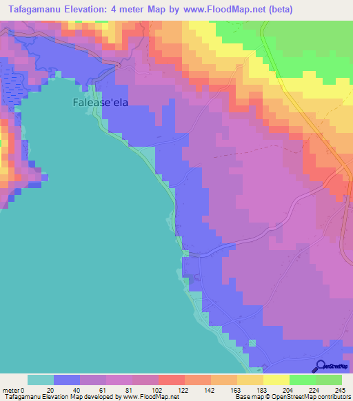 Tafagamanu,Samoa Elevation Map