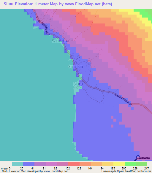 Siutu,Samoa Elevation Map