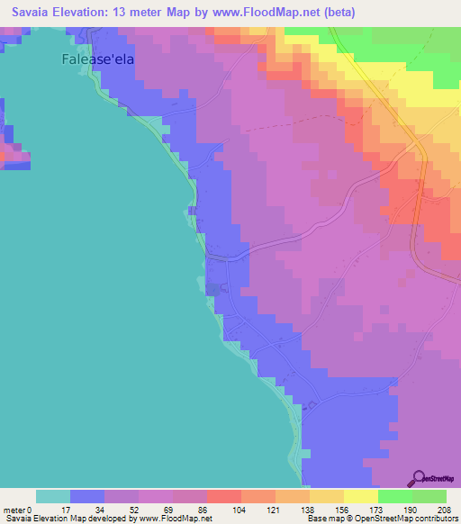 Savaia,Samoa Elevation Map