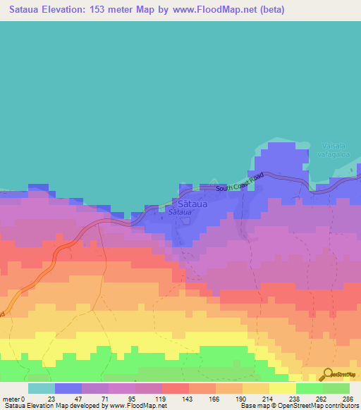 Sataua,Samoa Elevation Map