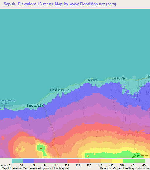 Sapulu,Samoa Elevation Map