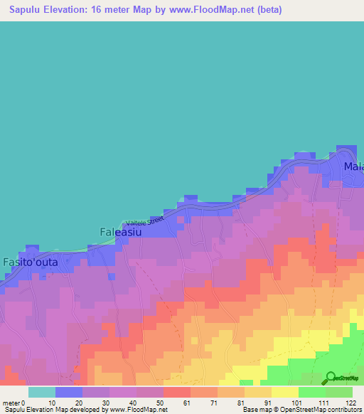Sapulu,Samoa Elevation Map