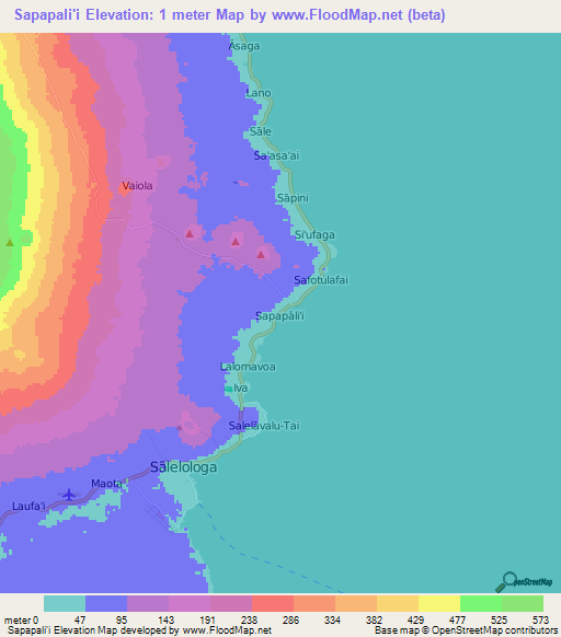 Sapapali'i,Samoa Elevation Map