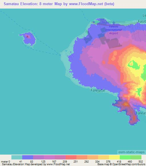 Samatau,Samoa Elevation Map