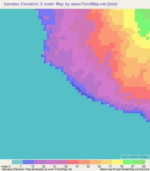 Samatau,Samoa Elevation Map