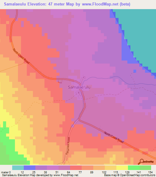 Samalaeulu,Samoa Elevation Map
