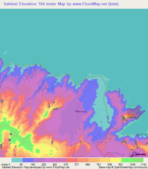 Salelesi,Samoa Elevation Map