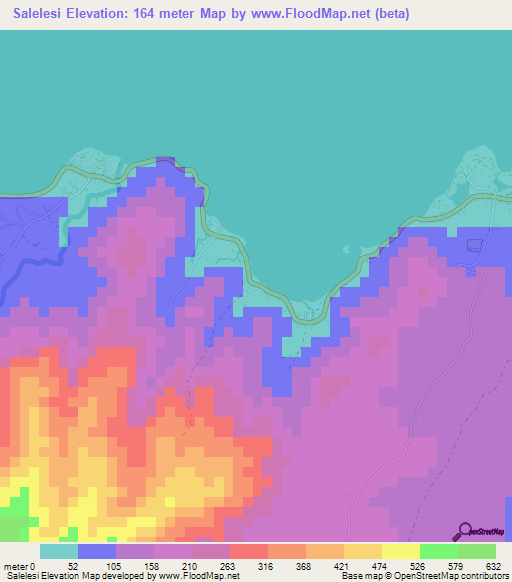 Salelesi,Samoa Elevation Map