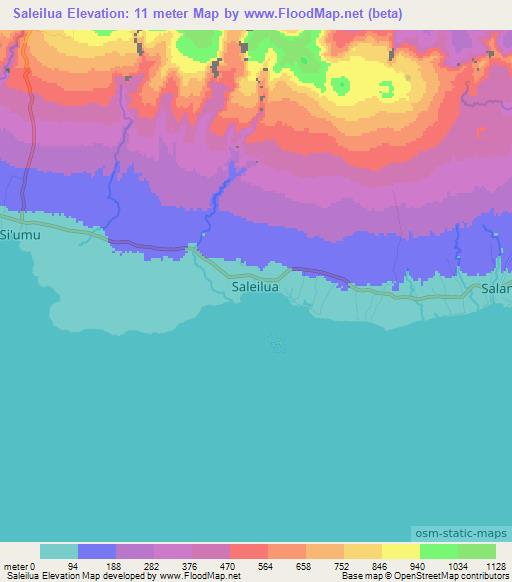 Saleilua,Samoa Elevation Map