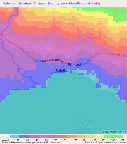 Saleilua,Samoa Elevation Map