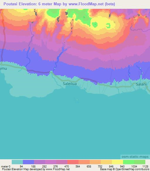 Poutasi,Samoa Elevation Map
