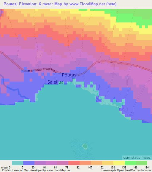 Poutasi,Samoa Elevation Map