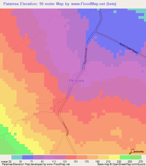 Patamea,Samoa Elevation Map