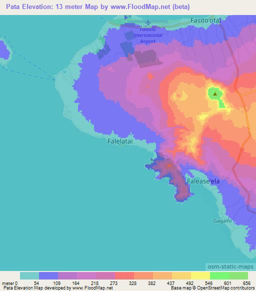 Pata,Samoa Elevation Map