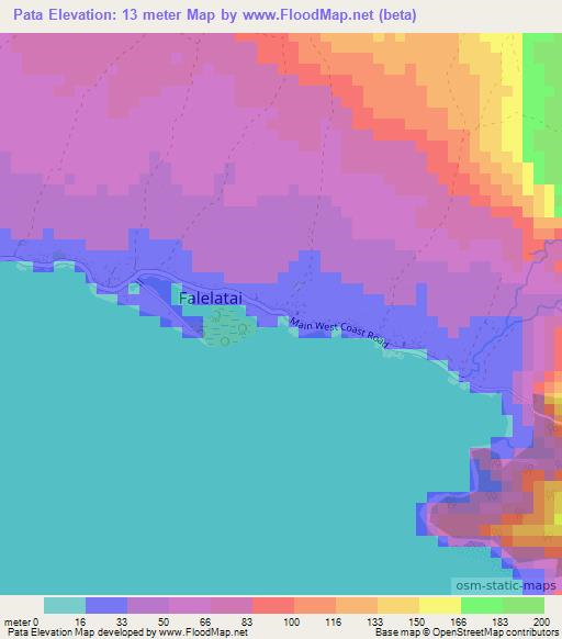 Pata,Samoa Elevation Map