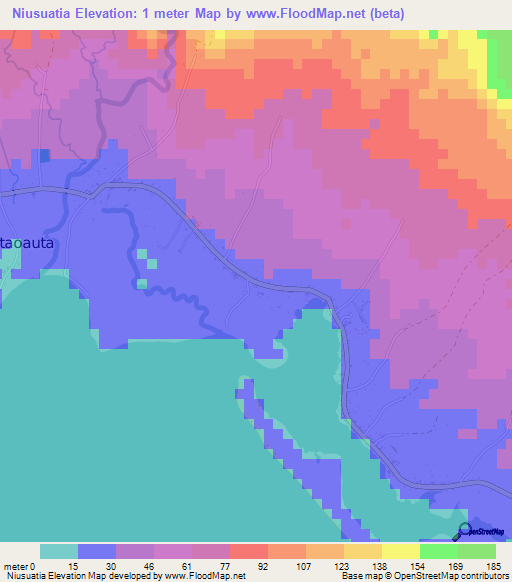 Niusuatia,Samoa Elevation Map