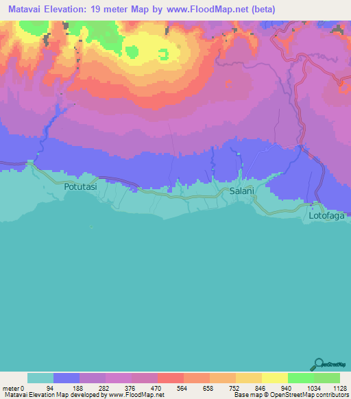 Matavai,Samoa Elevation Map