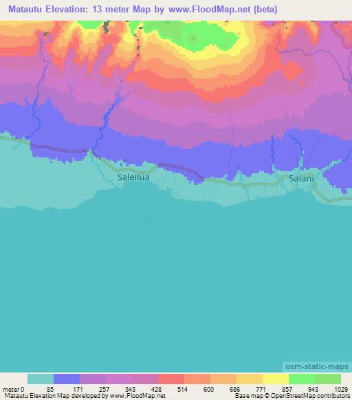 Matautu,Samoa Elevation Map