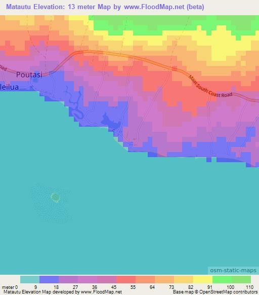 Matautu,Samoa Elevation Map