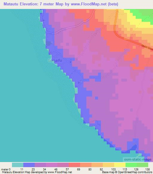 Matautu,Samoa Elevation Map