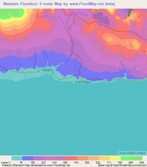 Matatufu,Samoa Elevation Map