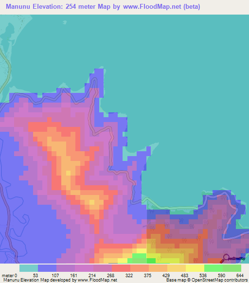 Manunu,Samoa Elevation Map