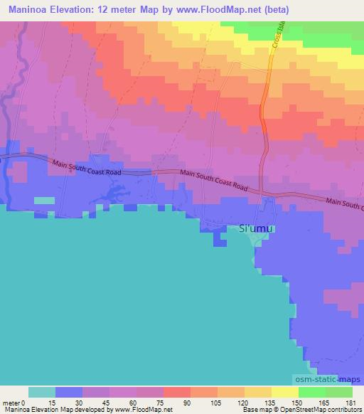 Maninoa,Samoa Elevation Map