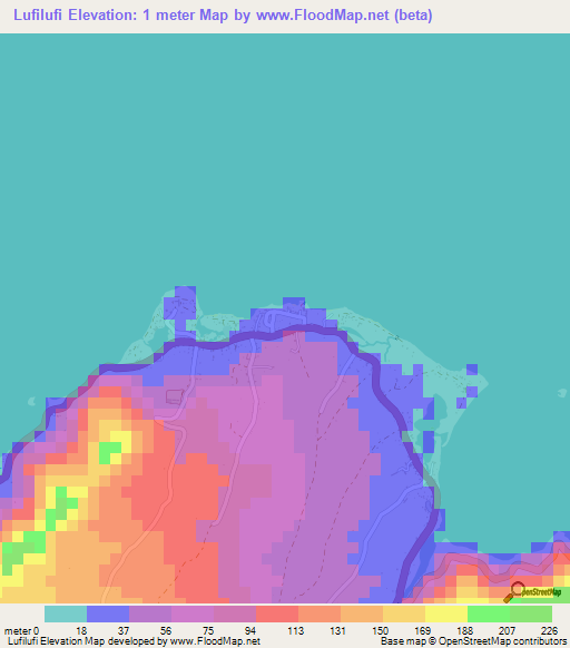 Lufilufi,Samoa Elevation Map