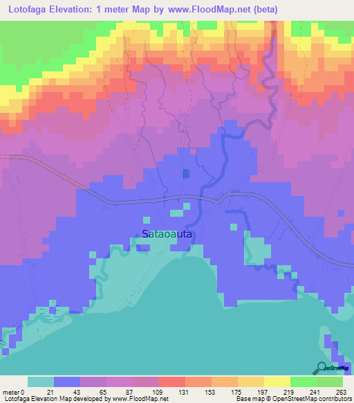 Lotofaga,Samoa Elevation Map
