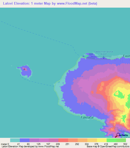 Lalovi,Samoa Elevation Map