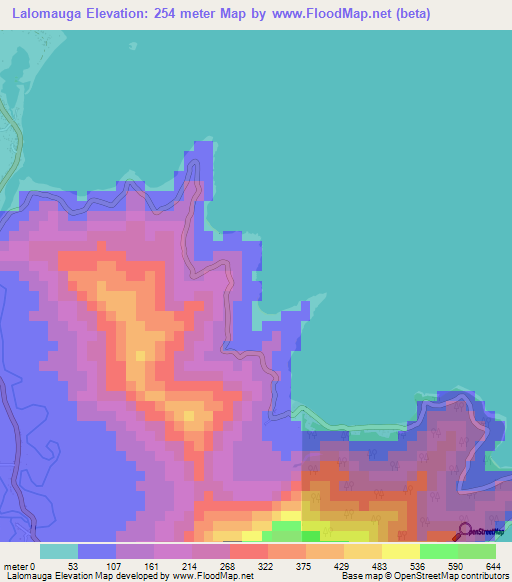 Lalomauga,Samoa Elevation Map