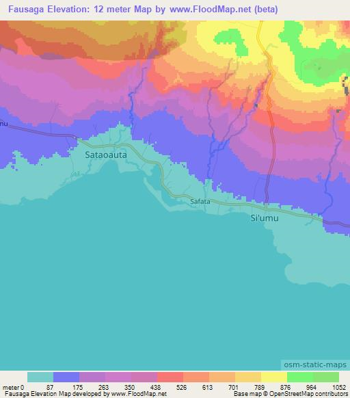 Fausaga,Samoa Elevation Map
