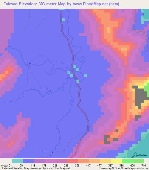 Falevao,Samoa Elevation Map