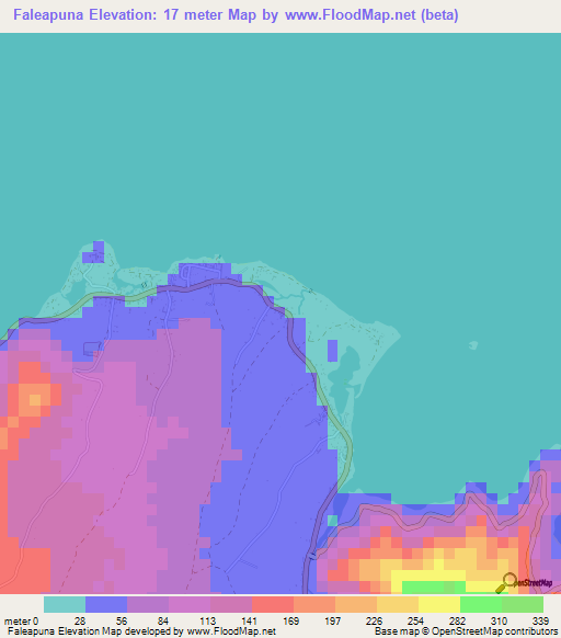 Faleapuna,Samoa Elevation Map