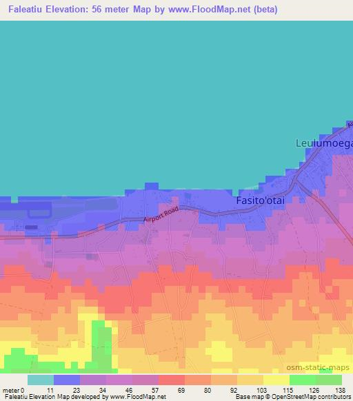 Faleatiu,Samoa Elevation Map