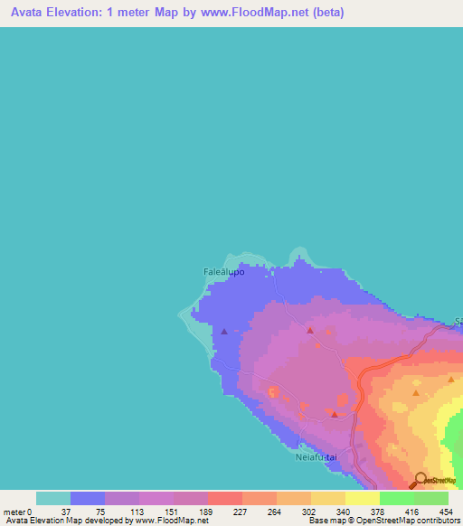 Avata,Samoa Elevation Map