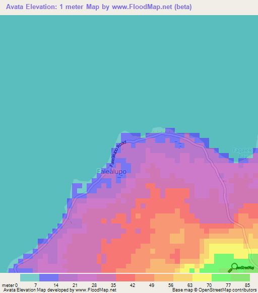 Avata,Samoa Elevation Map