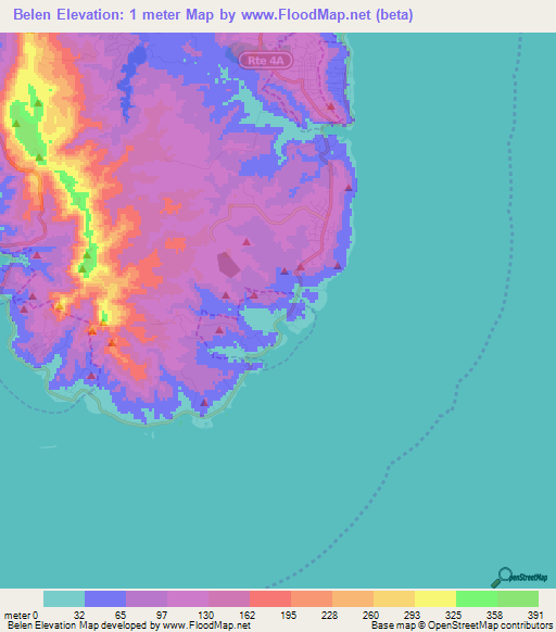 Belen,Guam Elevation Map