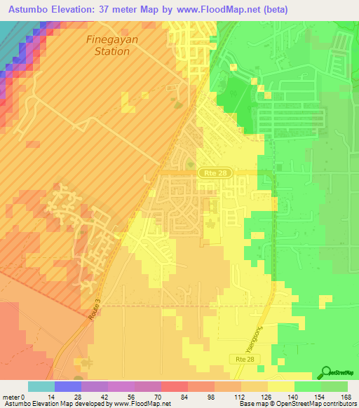 Astumbo,Guam Elevation Map