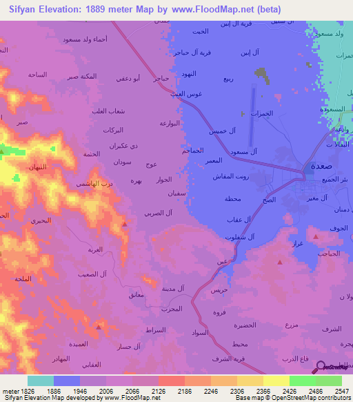 Sifyan,Yemen Elevation Map