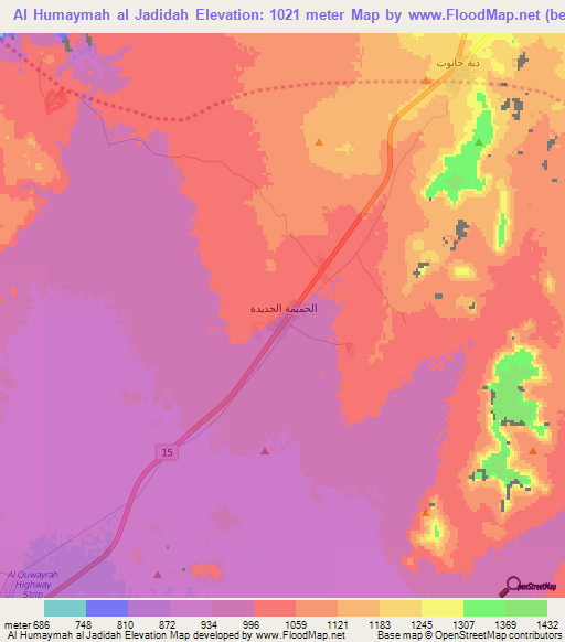 Al Humaymah al Jadidah,Jordan Elevation Map